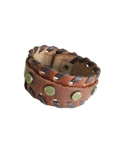 Brown Leather  Multistrand  Bracelet